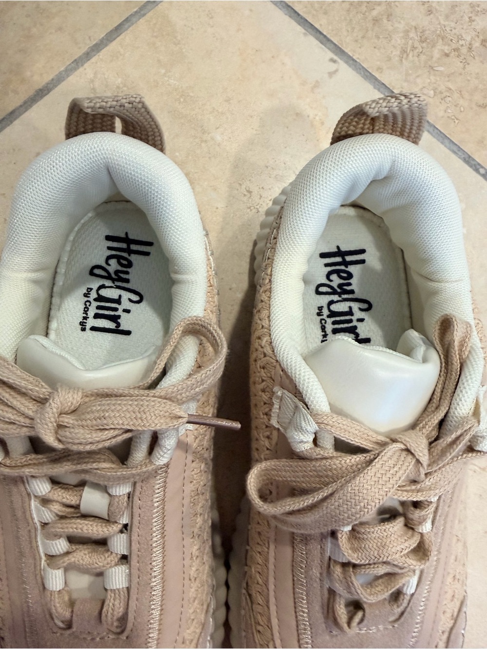 Woven Platform Sneakers in Blush Beige - Picture 2 of 11